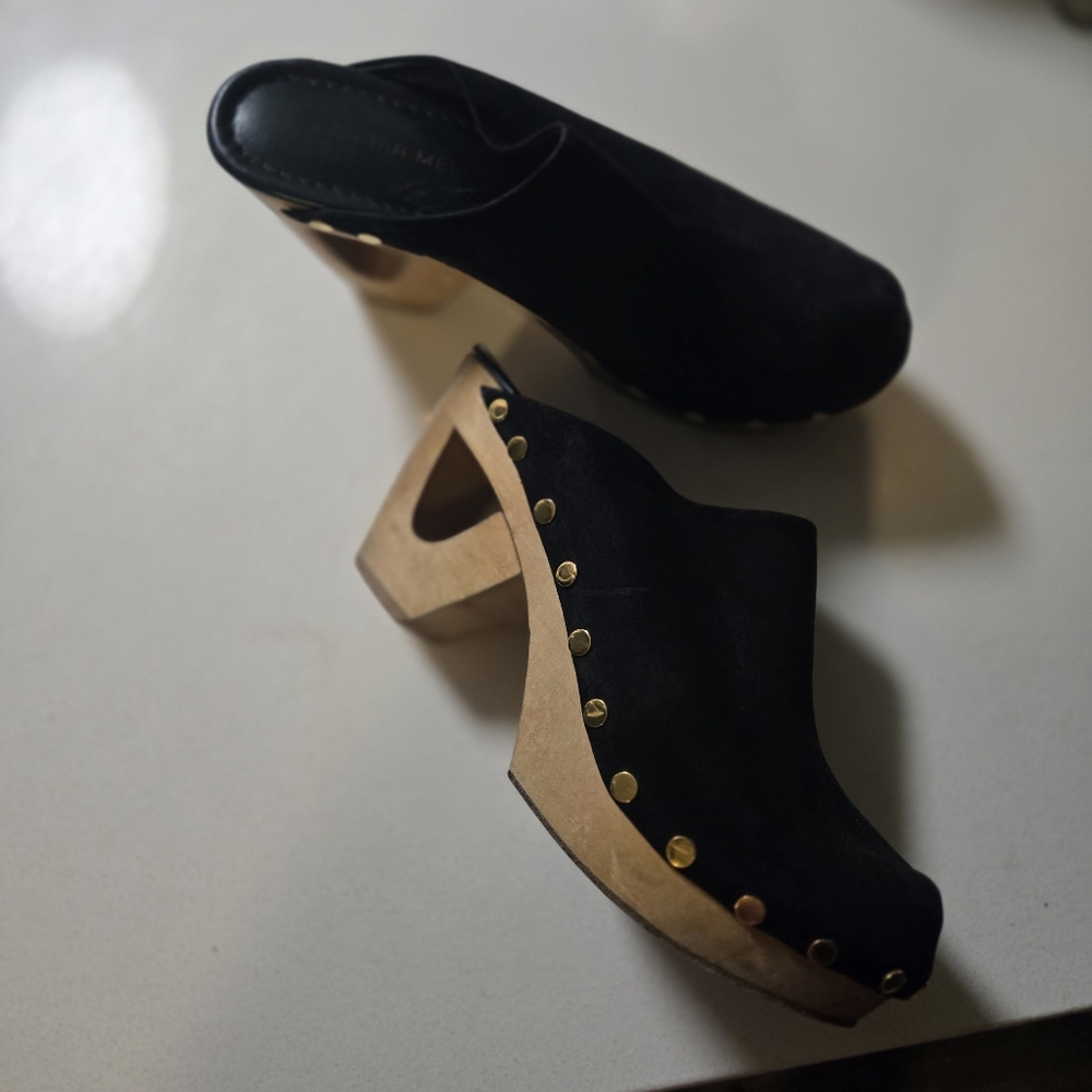 Tamara Mellon Grass Roots 80 Suede clogs Size 39/8 - Picture 2 of 14